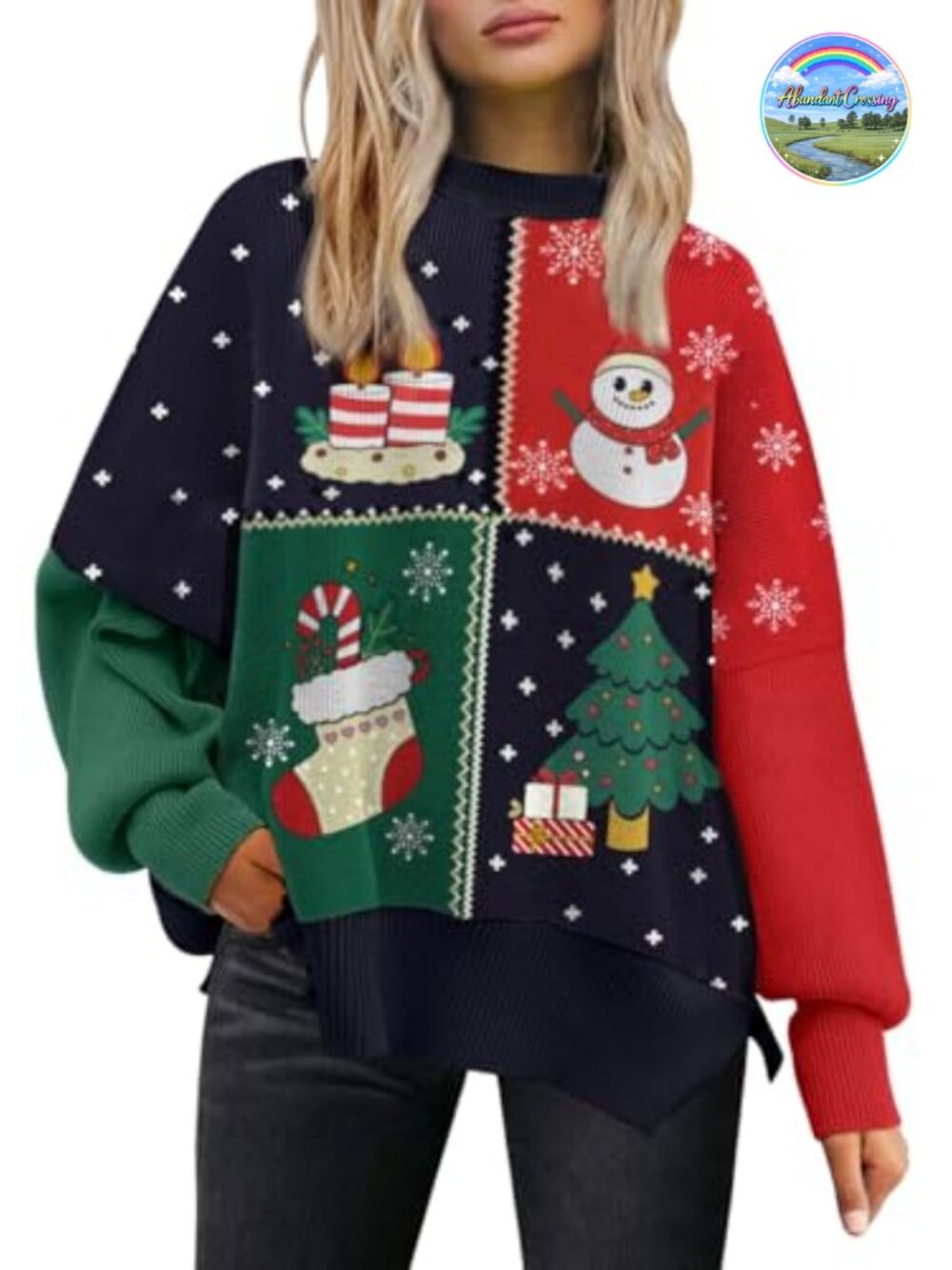 Oversized Batwing Knit Sweater Women Long Sleeve Crewneck Pullover Tunic Fall